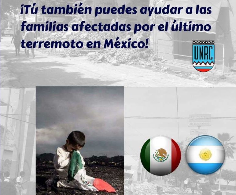 Estudiantes mexicanos de intercambio en la UNRC piden ayuda para los afectados por el terremoto