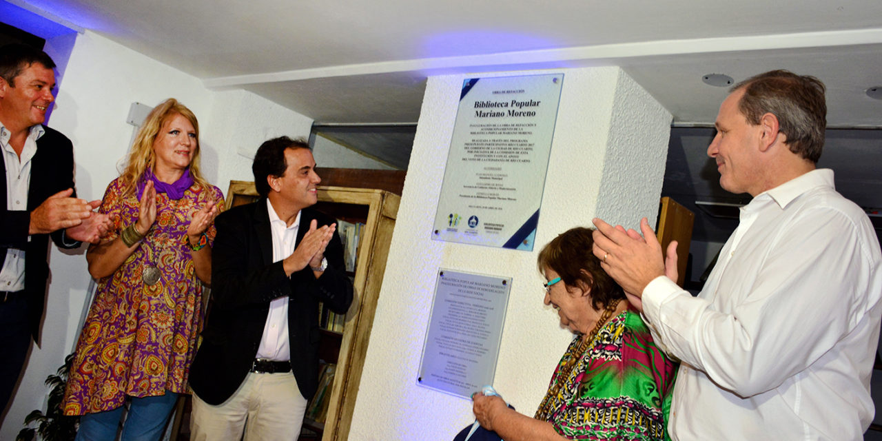 Llamosas inauguró las obras de refacción en la Biblioteca Mariano Moreno