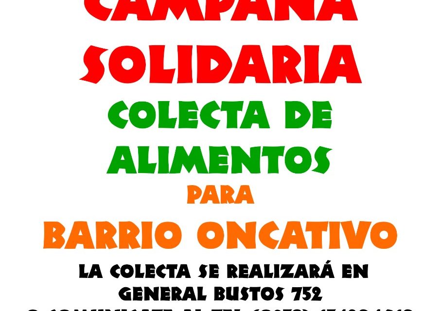 Campaña de alimentos para barrio Oncativo