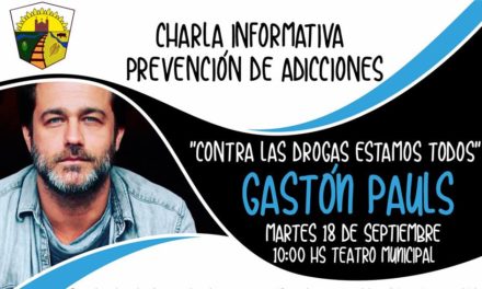 Las Acequias: Charla informativa sobre prevención de adicciones con Gastón Pauls