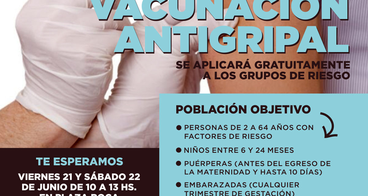 Vacunación Antigripal gratuita en Plaza Roca