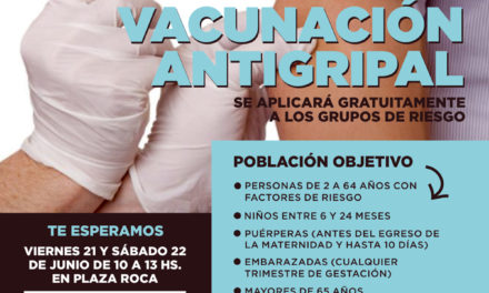 Vacunación Antigripal gratuita en Plaza Roca