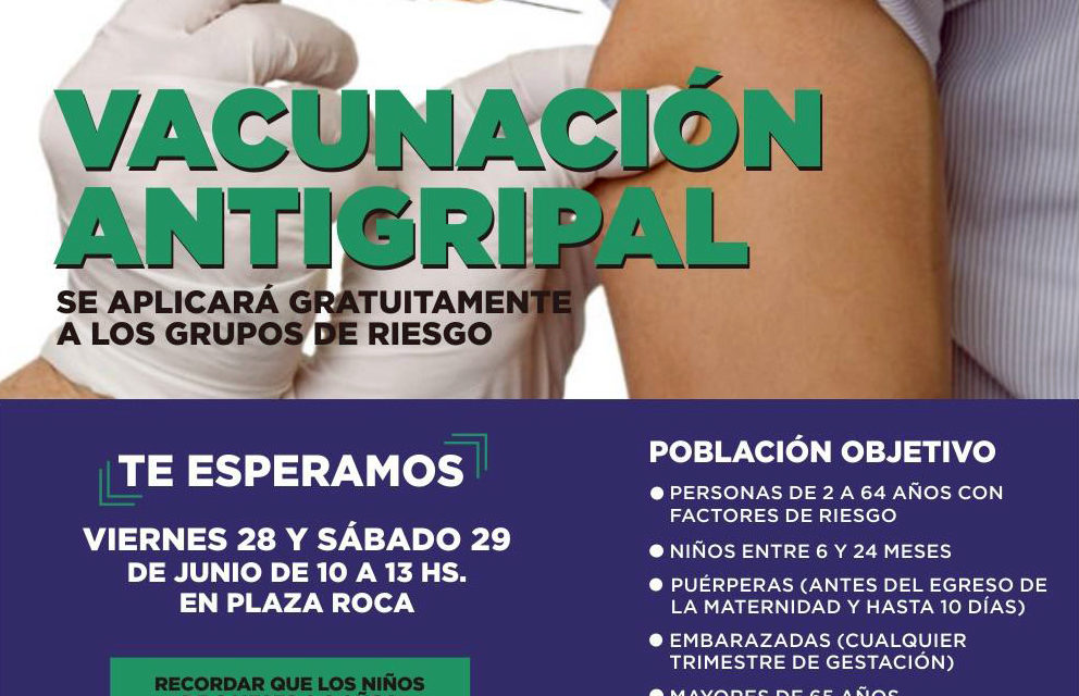 Vacunación Antigripal gratuita en Plaza Roca