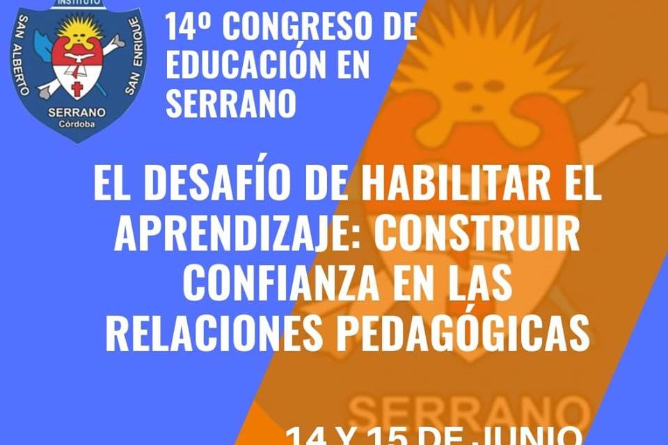 Se realizará el 14° Congreso de Educación en Serrano