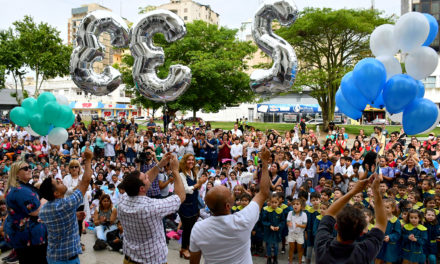 Festejo musical: más de 400 niños le cantaron a la ciudad