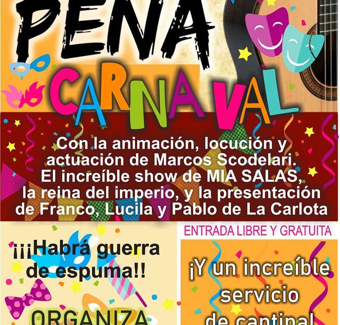 Se realizará la Gran Peña de Carnaval en Alejandro Roca