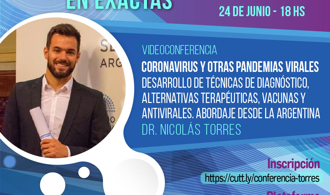 El Dr. Nicolás Torres diserta el miércoles sobre coronavirus y otras pandemias virales