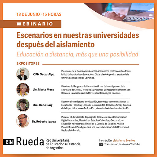 Seminario acerca de escenarios de educación a distancia después del aislamiento