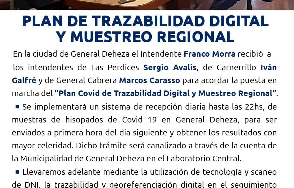 Plan de trazabilidad y muestreo regional