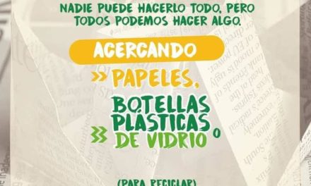 Sampacho: continua la campaña de reciclado “Nadie puede hacerlo todo, pero todos podemos hacer algo”