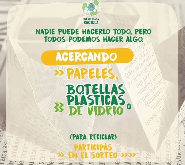 Sampacho: continua la campaña de reciclado «Nadie puede hacerlo todo, pero todos podemos hacer algo»