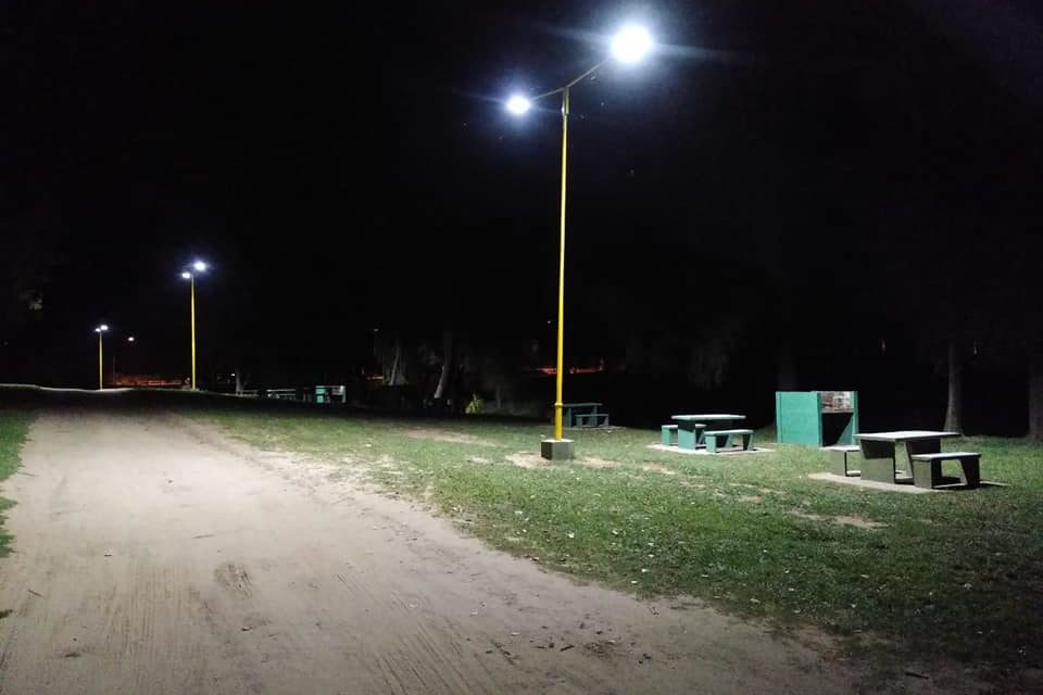 Sampacho: Nuevas luces led en el Polideportivo Luis Sánchez