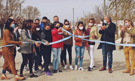 Buchardo: se inauguró la obra de adoquinado en calle Las Heras