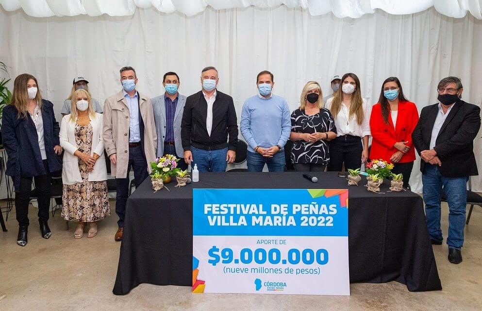 Villa María: entrega de aportes por 9 millones de pesos para el Festival Internacional de Peñas