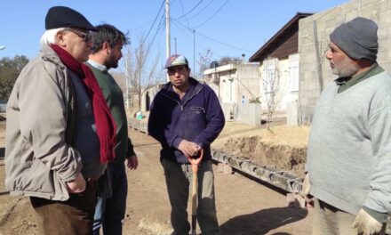 Sampacho: avanzan las obras de cordón cuneta