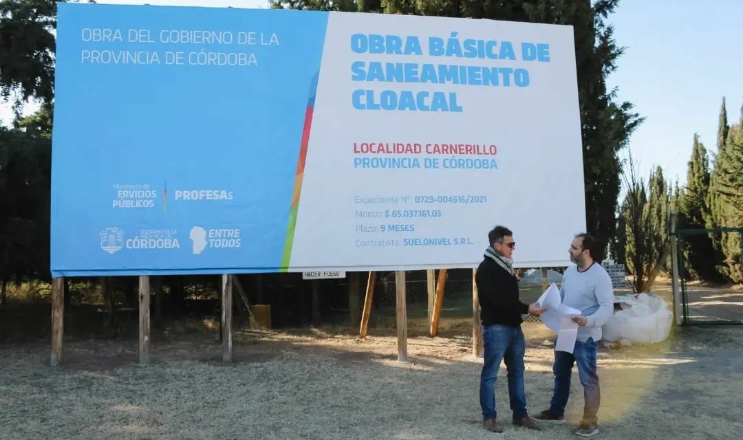 Carnerillo: Comenzó la obra de la Planta compacta para tratamiento de efluentes cloacales