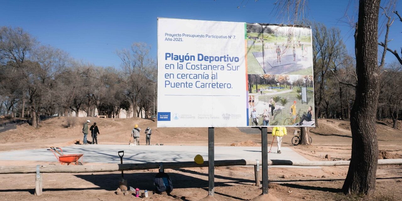 Río Cuarto: avanza la obra del nuevo playón deportivo en la Costanera Sur