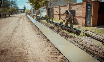 Río Tercero: avanza la obra de cordón cuneta y badenes