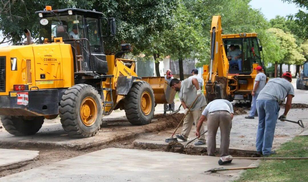 Laboulaye: avanzan las obras de recuperación de la calzada en el Barrio 250 viviendas