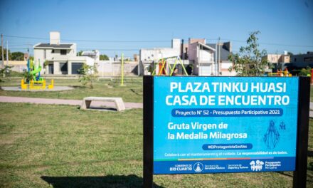 Río Cuarto: Llamosas dejó habilitada la plaza Tinku Huasi, en el suroeste de la ciudad