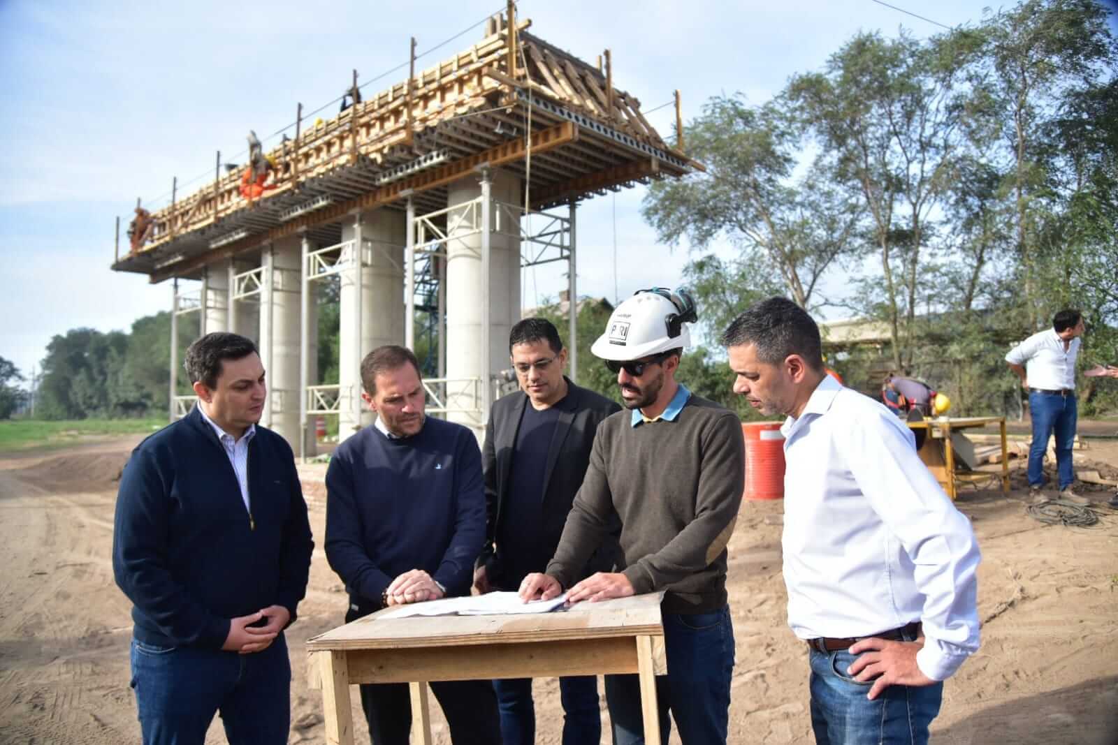Villa María-Villa Nueva: Gill, Graglia y Bovo supervisaron la construcción del puente ferroviario