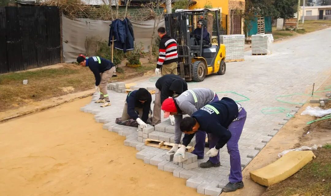 Avanza la obra de adoquinado en Laboulaye