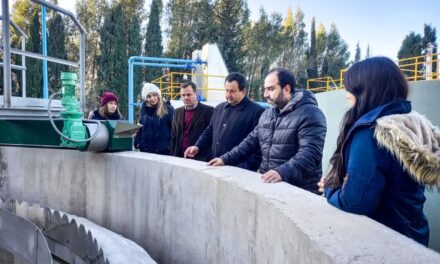 Carnerillo: la provincia inspeccionó la obra de la planta de tratamiento de efluentes cloacales