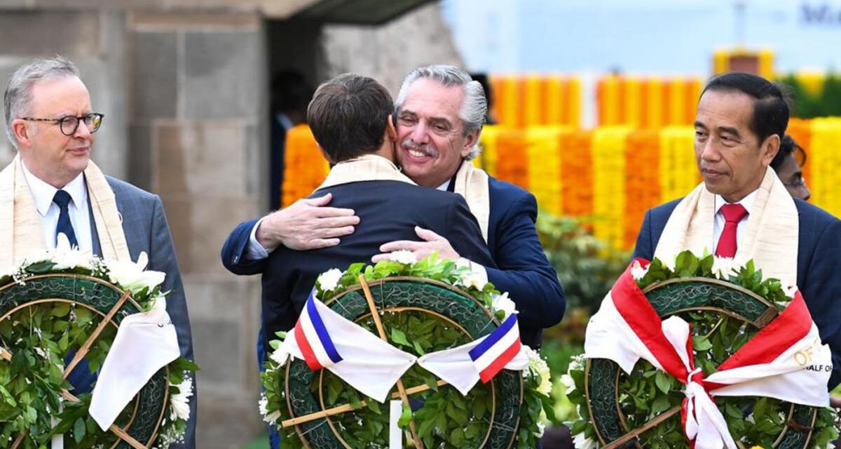 Alberto Fernández junto a líderes del G20