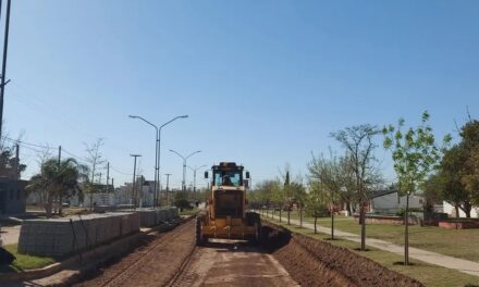 San Basilio: comenzó la obra de pavimento articulado en Boulevard Lorenzo Berardo