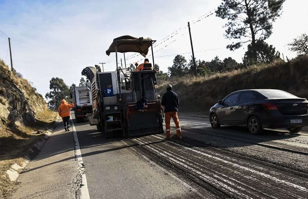 Repavimentan la ruta que une Villa General Belgrano con Los Reartes