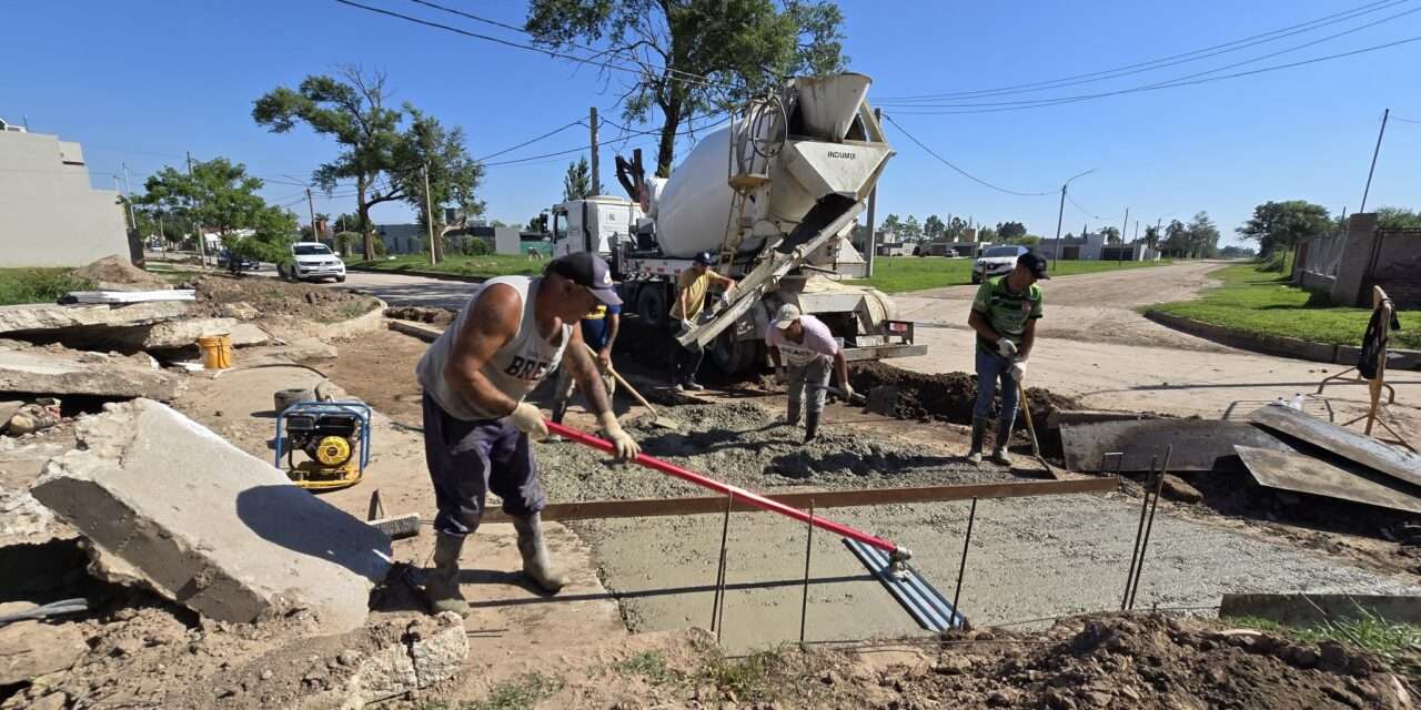 Hernando: Avanzan las obras de hormigonado en Barrio Norte