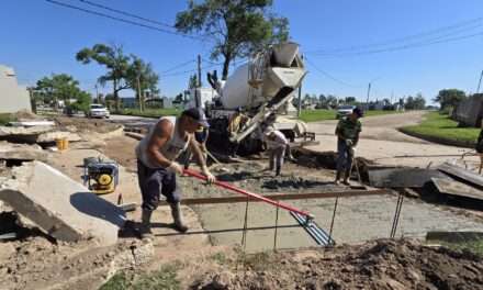 Hernando: Avanzan las obras de hormigonado en Barrio Norte