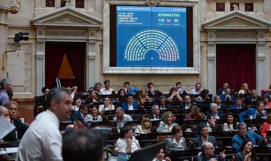 Diputados aprobó y giró al Senado el proyecto de ley contra la ludopatía online