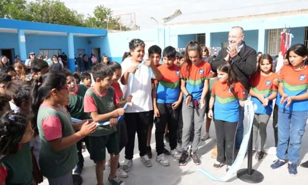 Villa María: se inauguró el nuevo playón deportivo en la Escuela Arturo M. Bas de Barrio Las Playas