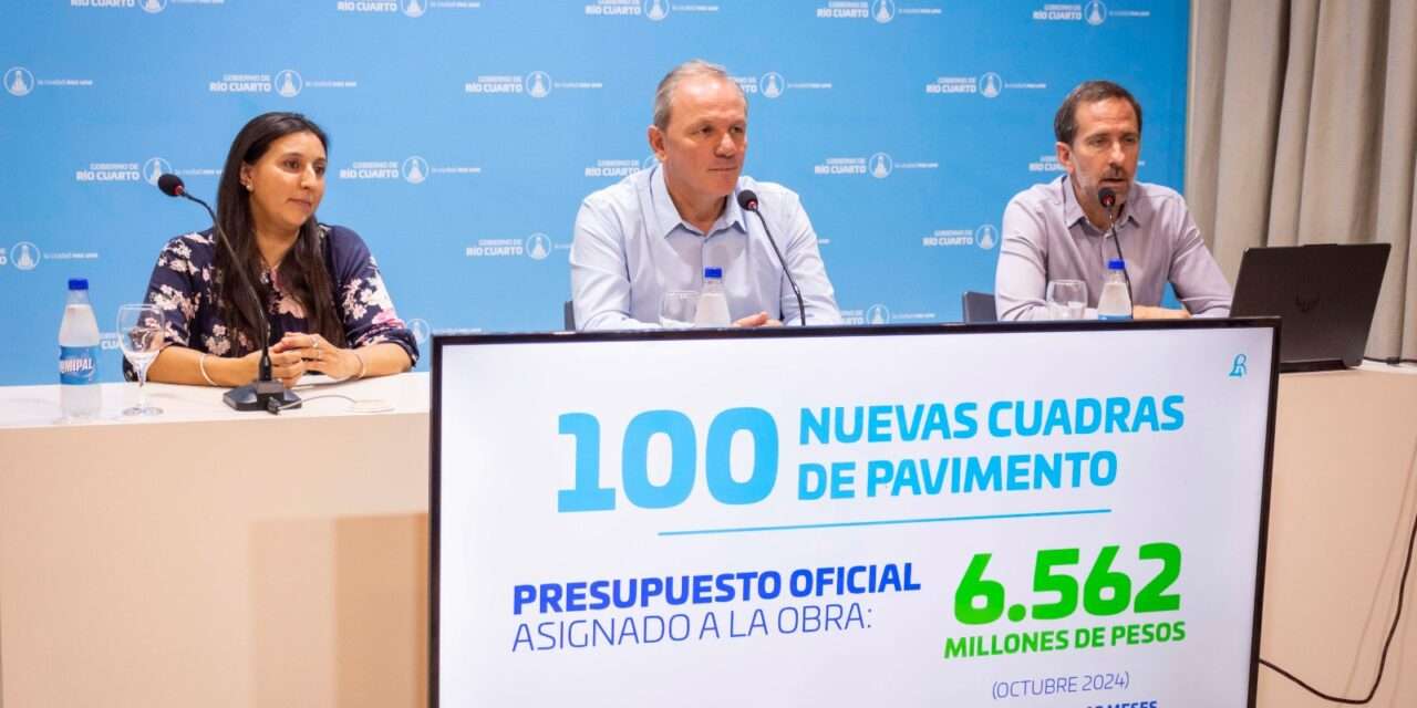 De Rivas presentó un plan para pavimentar 100 cuadras en la ciudad